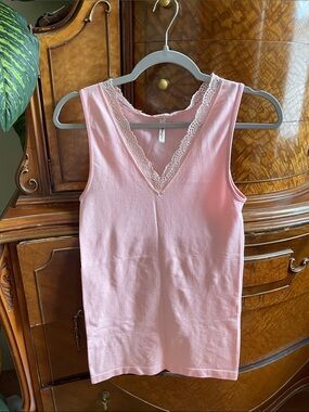 Light Pink Lace Tank Top